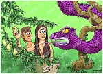 Genesis 03 - The Fall of Man - Scene 02 - Serpent seduction (Purple version) 980x706px col