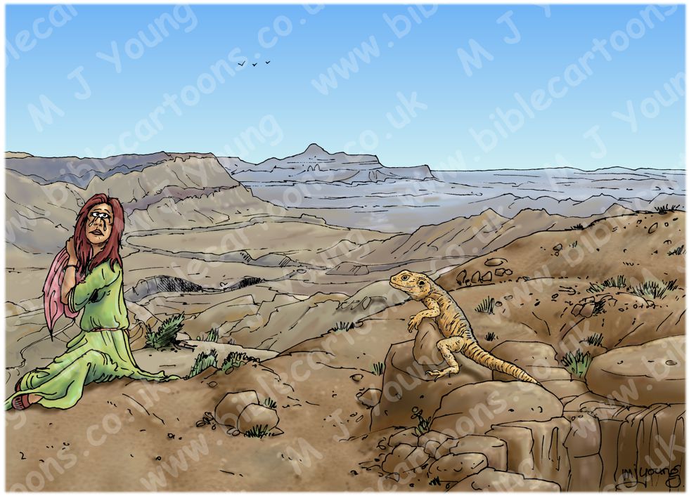 Genesis 21 - Hagar and Ishmael sent away - Scene 04 - Well revealed 980x706px col