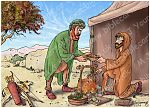 Genesis 25 - Esau sells his birthright - Scene 02 - Costly stew 980x706px col