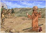 Genesis 33 - Jacob and Esau make peace - Scene 01 - Thunderous approach 980x706px col