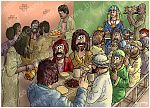 Genesis 43 - Joseph’s feast - Scene 05 - Benjamin’s portion (Colour version) 980x706px col