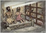Acts 16 - Paul and Silas in prison - Scene 04 - Singing 980x706px col