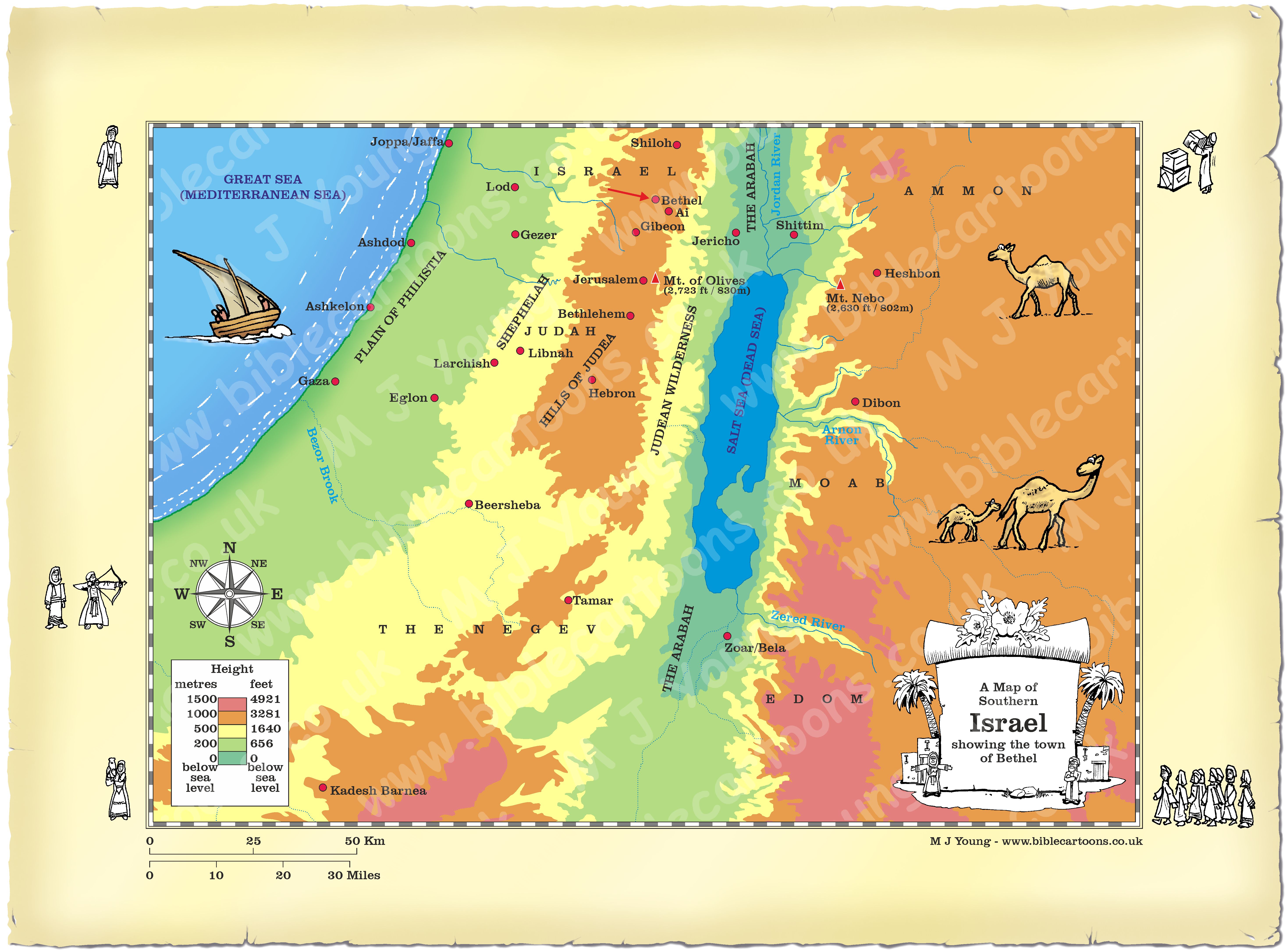 Map Southern Israel Bethel