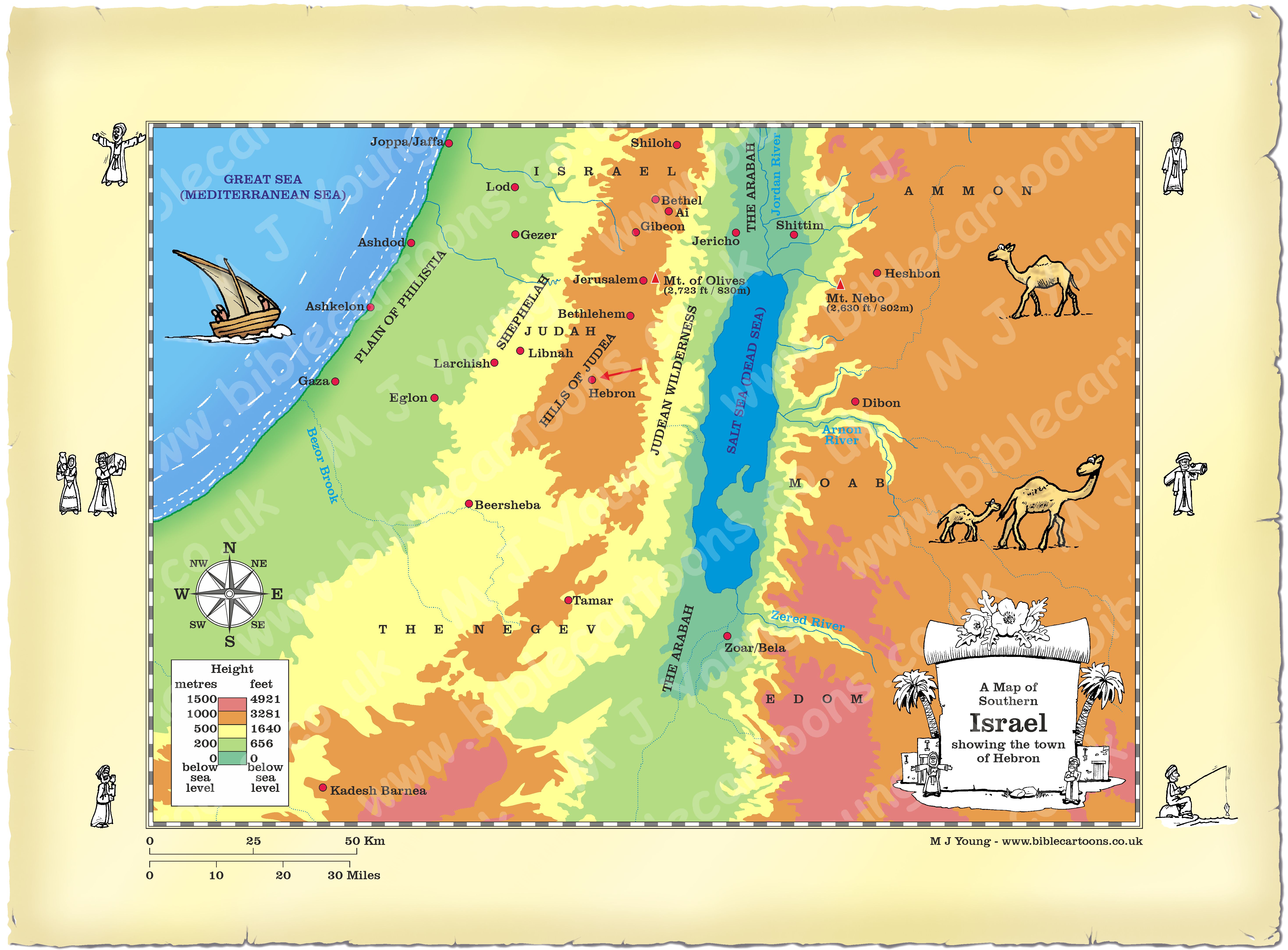 Map Southern Israel Hebron