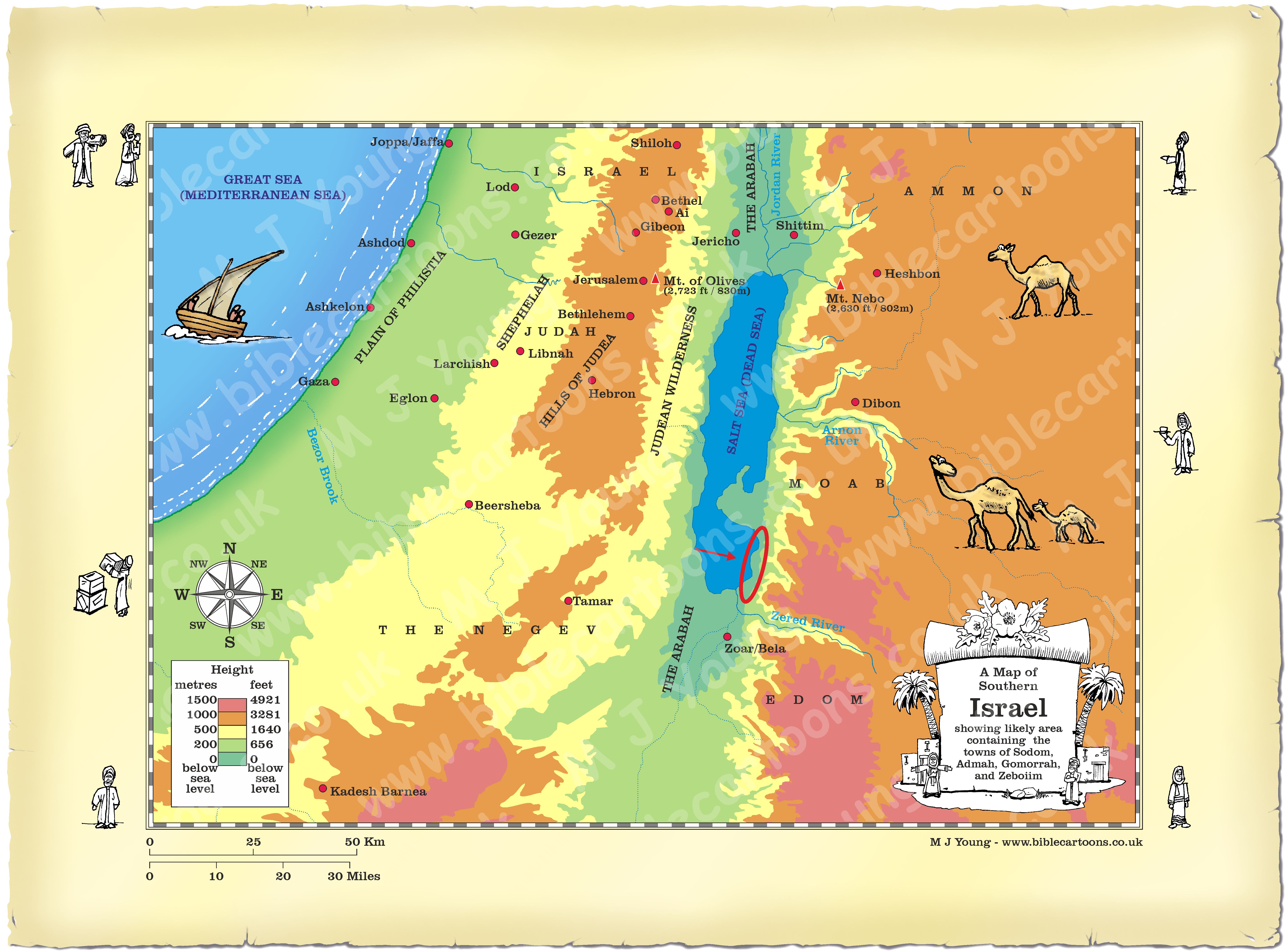 Map Southern Israel Sodom and Gomorrah