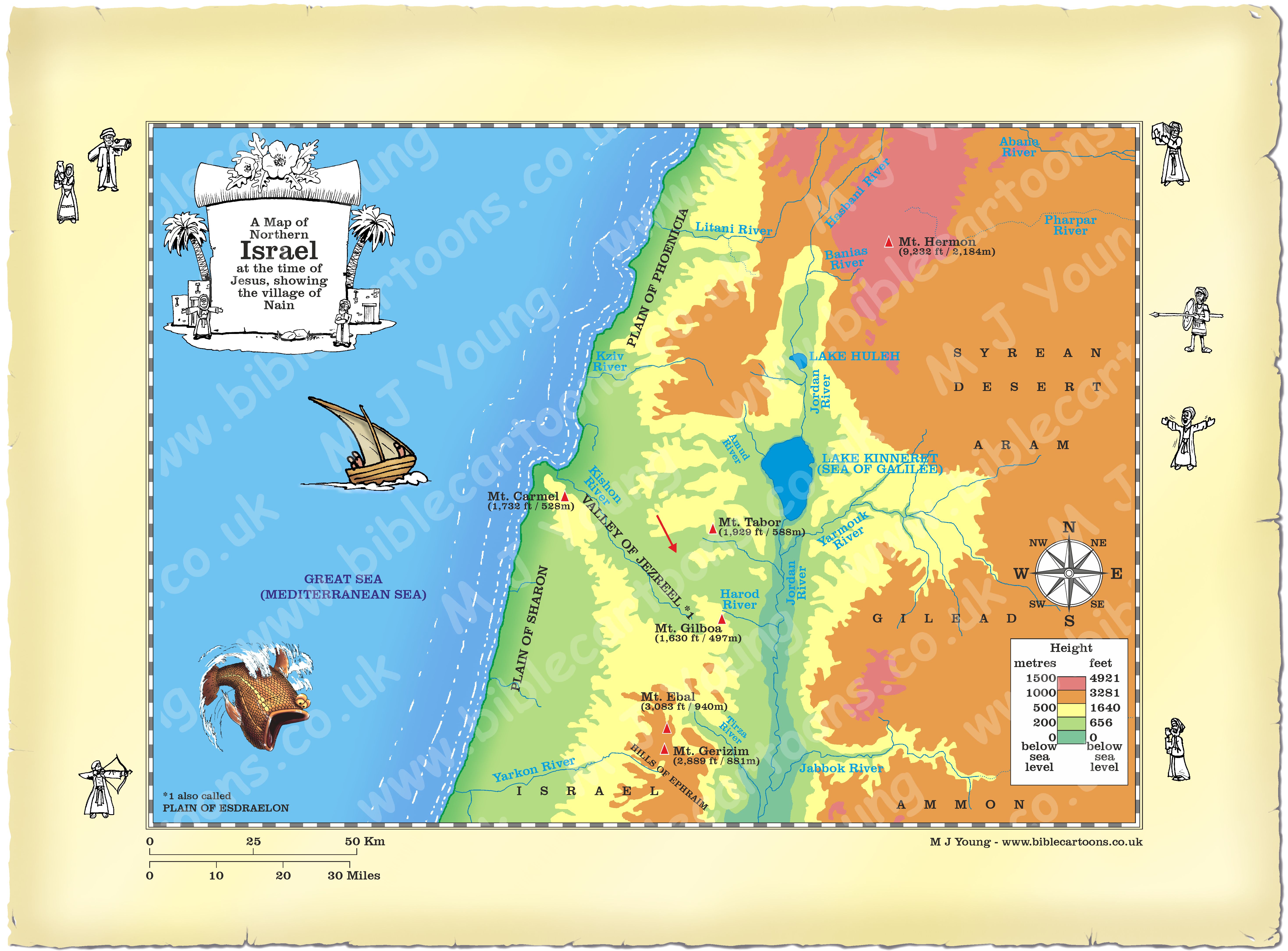 Map Northern Israel Nain