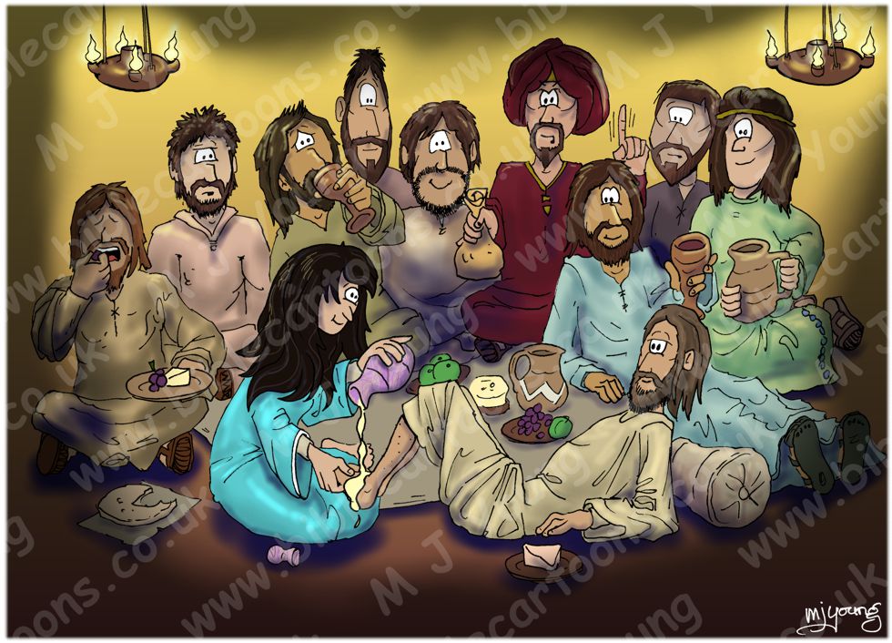 John 12 - Jesus anointed at Bethany 980x706px col