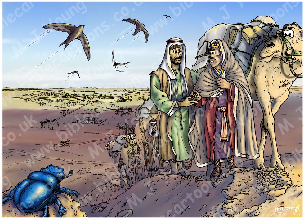 Exodus 02 - Moses flees to Midian - Scene 01 - Leaving home (Blue sky) 980x706px col