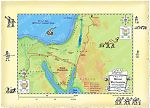 Map of Sinai showing Moses' route from Egypt to land of Midian