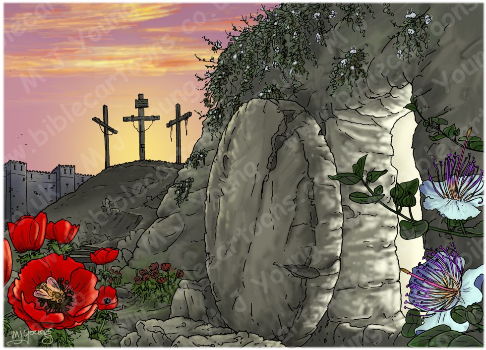 John 20 - The Resurrection - Scene 01 - Stone removed (Version 01) 980x706px col