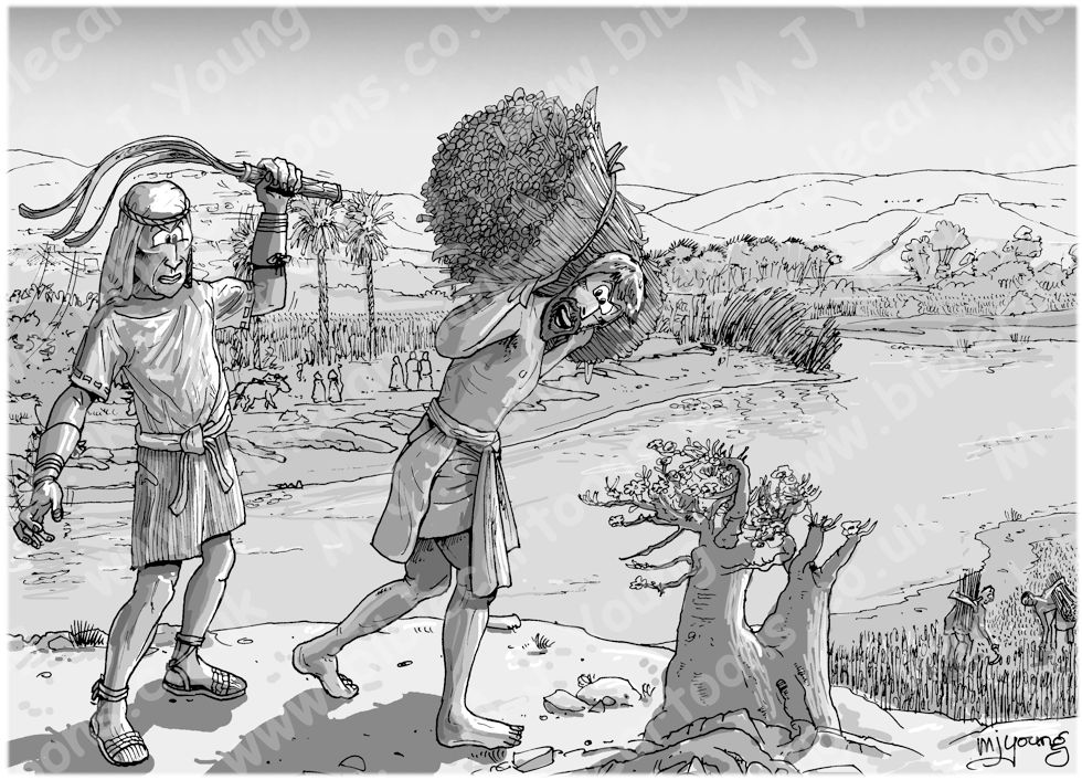 Exodus 01 - Hebrews oppressed - Scene 03 - Hard labour 980x706px greyscale.jpg