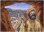 1 Kings 19 - The Lord appears to Elijah at Horeb - Scene 04 - Gentle whisper 980x706px col.jpg