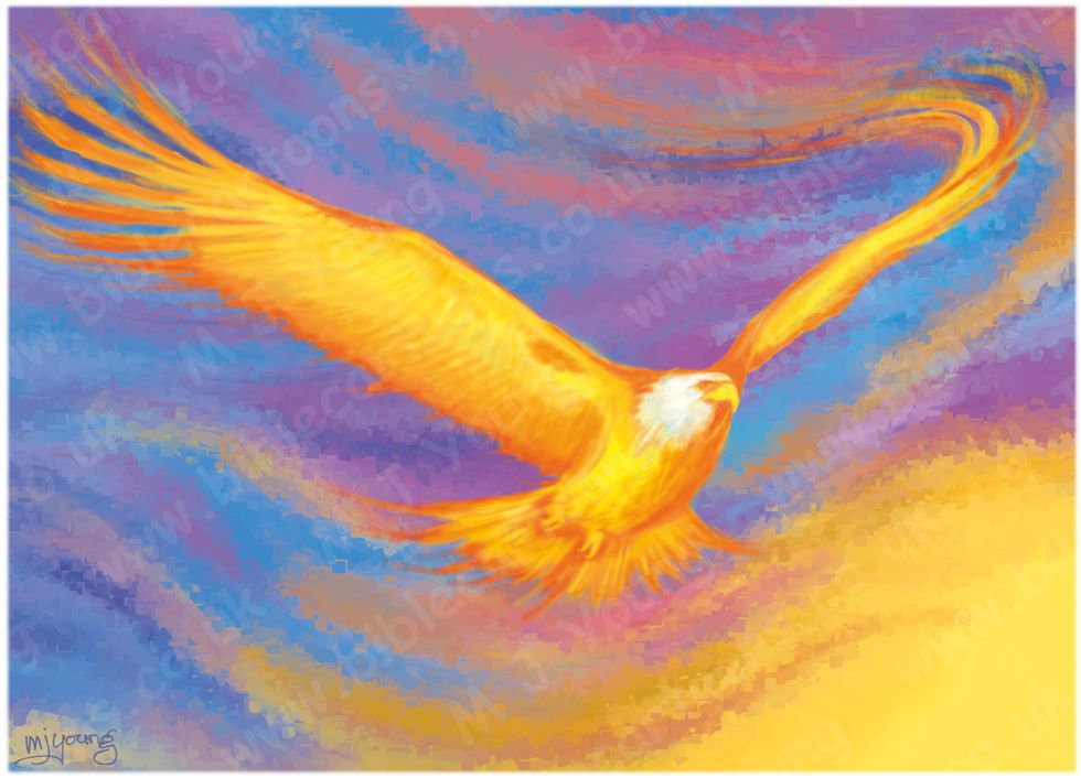 Isaiah 40 - Fiery Eagle (Version 02 - Crystallized backgnd without text) 980x706px col.jpg