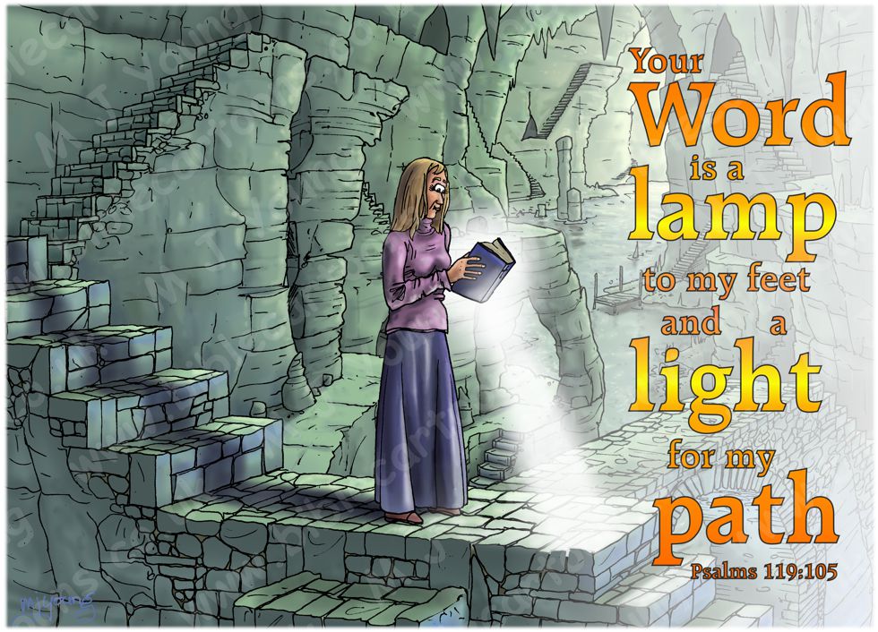 Psalm 119v105 - Light for my path (Woman light text version) 980x706px col.jpg