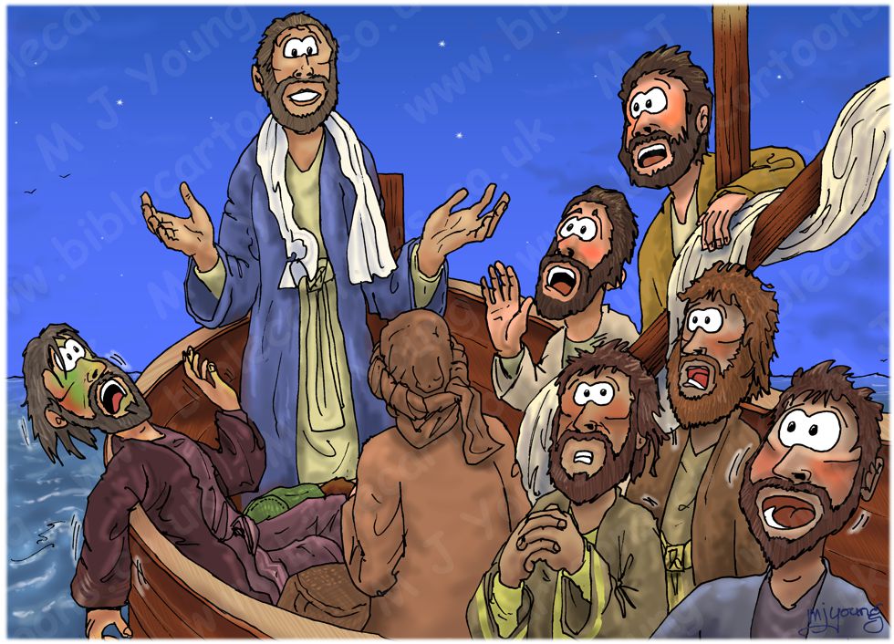 Mark 04 - Jesus calms a storm - Scene 05 - Disciples terrified 980x706px col.jpg