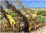 Judges 15 - Samson’s revenge - Scene 02 - Fire foxes (Dark smoke version) 980x706px col.jpg