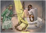 Judges 16 - Samson and Delilah - Scene 10 - Samson grinding grain in Gaza prison 980x706px col.jpg