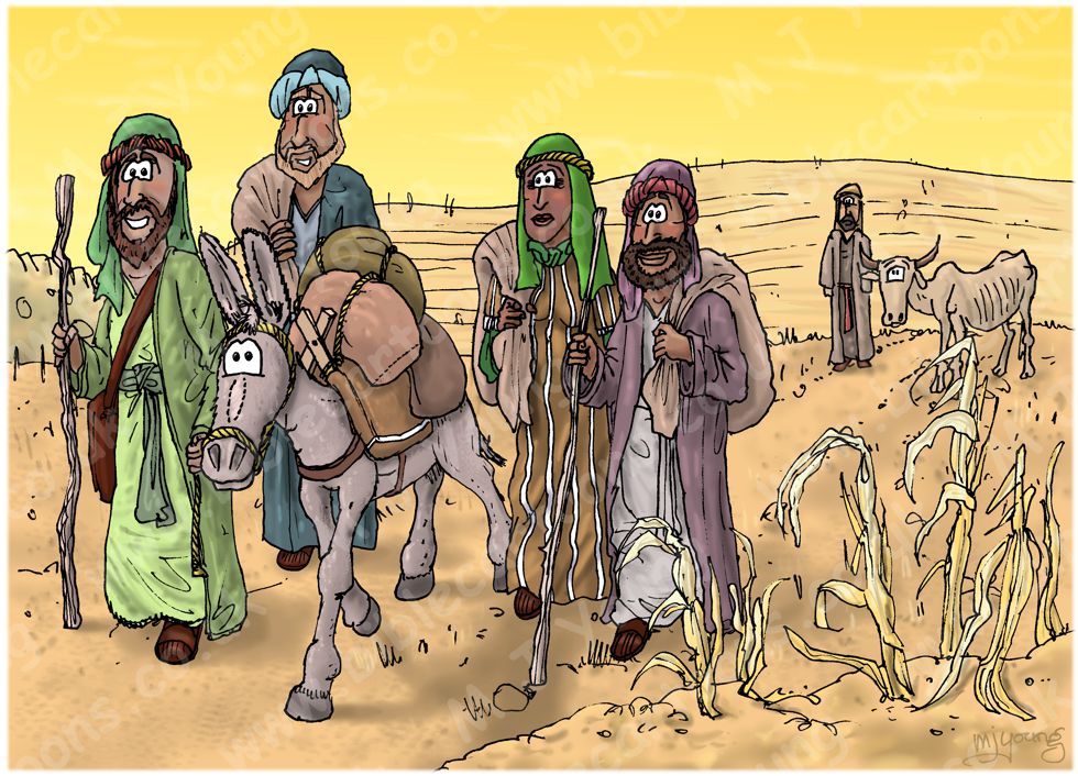Ruth 01 - Going to Moab - Scene 01 - Famine | Bible Cartoons