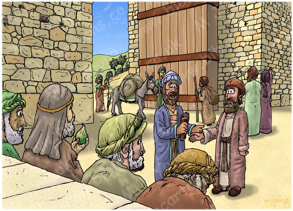 Ruth 04 - Ruth marries Boaz - Scene 01 - Family Redeemer 980x706px col.jpg