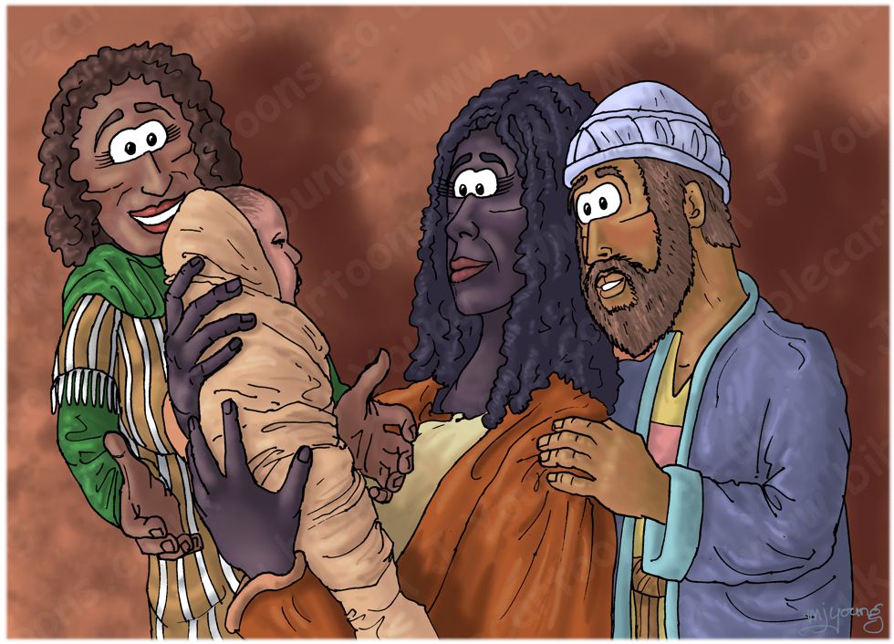 Ruth 04 - Ruth marries Boaz - Scene 02 - Obed born | Bible Cartoons