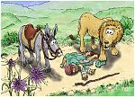 1 Kings 13 - Prophet and lion - Scene 07 - Man of God killed by lion 980x706px col.jpg