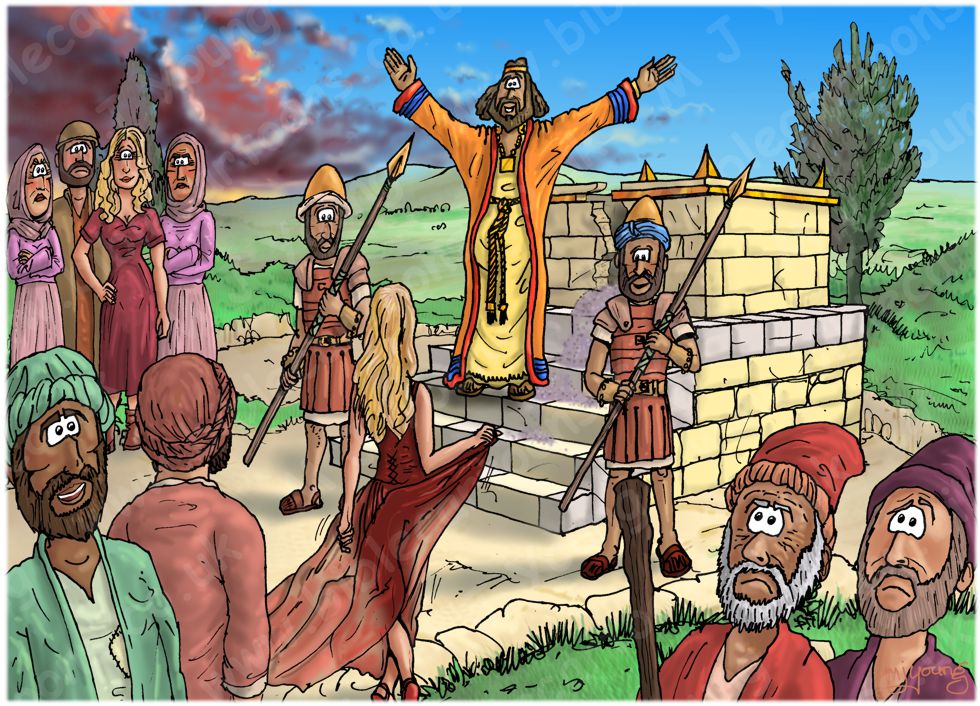1 Kings 13 - Prophet and lion - Scene 11 - Jeroboam’s great sin 980x706px col.jpg