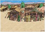 Numbers 16 - Korah’s rebellion - Scene 06 - Move back from the tents - Background (tent & figures) 980x706px col.jpg
