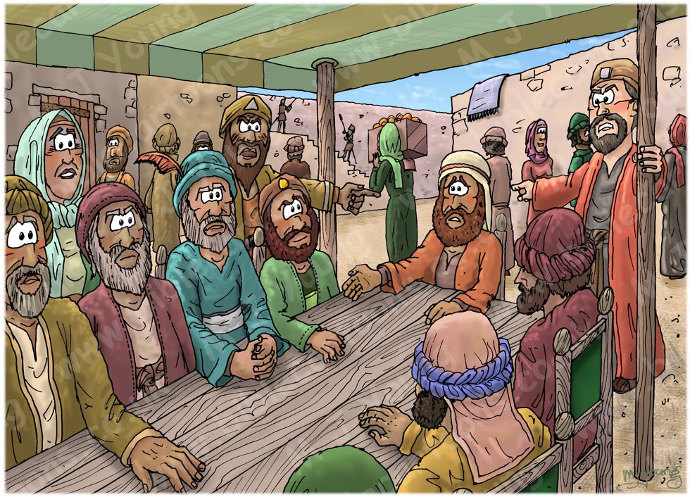 1 Kings 21 - Naboth’s Vineyard - Scene 04 - Jezebel's trap sprung 980x706px col.jpg