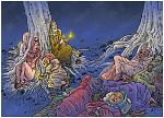 Matthew 25 - Parable of 10 virgins - Scene 01 - Sleeping 980x706px col.jpg