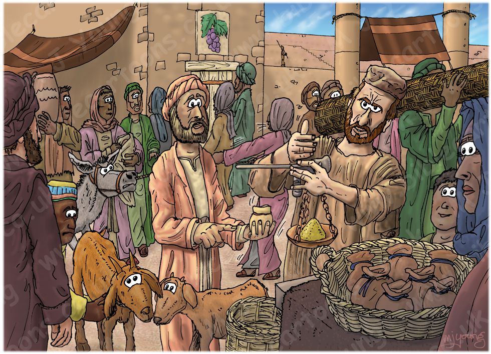 Matthew 25 - Parable of the talents - Scene 02 - Talents invested 980x706px col.jpg