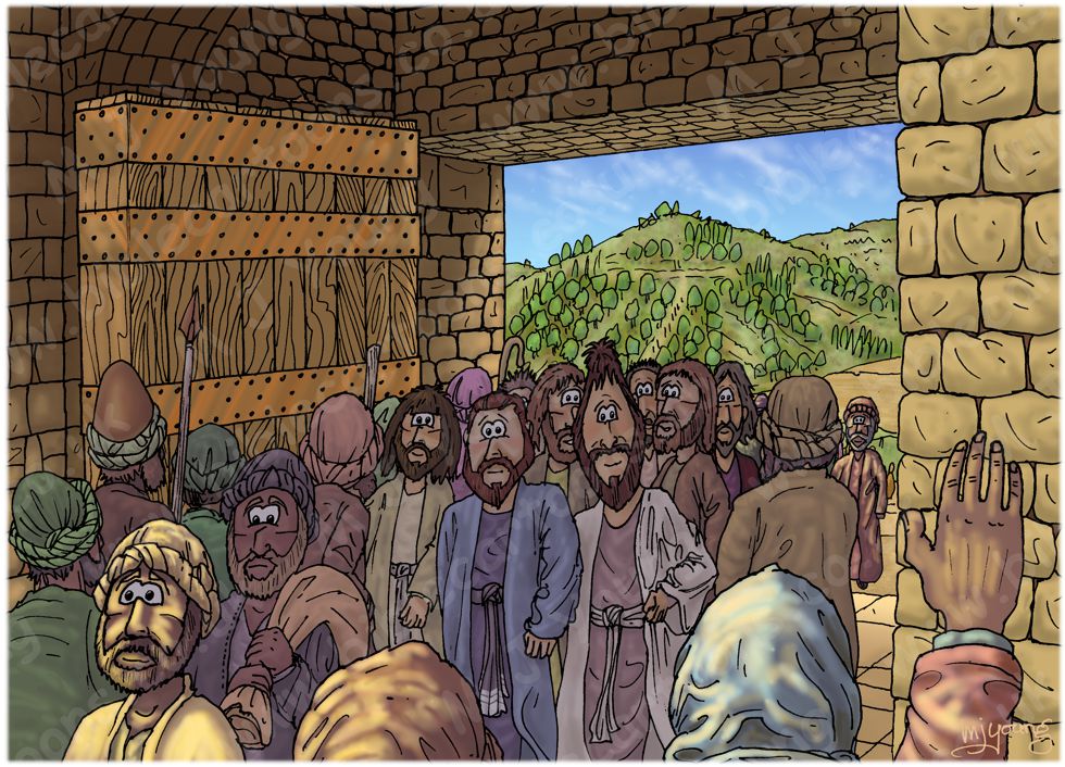 Acts 01 - Matthias replaces Judas - Scene 01 - Apostles return to Jerusalem (Version 01) 980x706px col.jpg