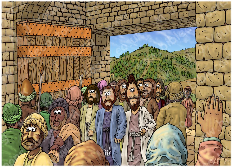 Acts 01 - Matthias replaces Judas - Scene 01 - Apostles return to Jerusalem (Version 02) 980x706px col.jpg