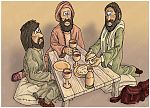 Luke 24 - Walk to Emmaus - Scene 02 - Breaking bread (Version 01) 980x706px col.jpg