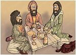 Luke 24 - Walk to Emmaus - Scene 02 - Breaking bread (Version 02) 980x706px col.jpg