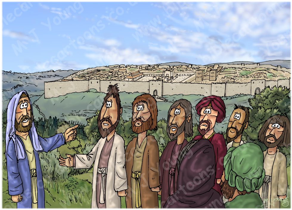 Matthew 26 - The Lord’s Supper - Scene 01 - Where to celebrate Passover 980x706px col.jpg