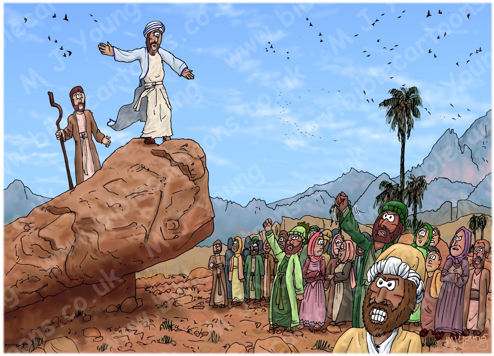 Exodus 17 - Water from rock - Scene 02 - Grumbling | Bible Cartoons