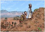 Exodus 17 - The Amalekites defeated - Scene 03 - Walking to the hilltop 980x706px col.jpg