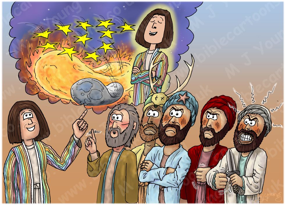 Genesis 37 - Joseph's Dreams - Scene 05 - Sun, Moon & stars dream | Bible  Cartoons