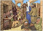 Matthew 15 - Faith of a Canaanite Woman - Scene 04 - Dogs and scraps 980x706px col.jpg