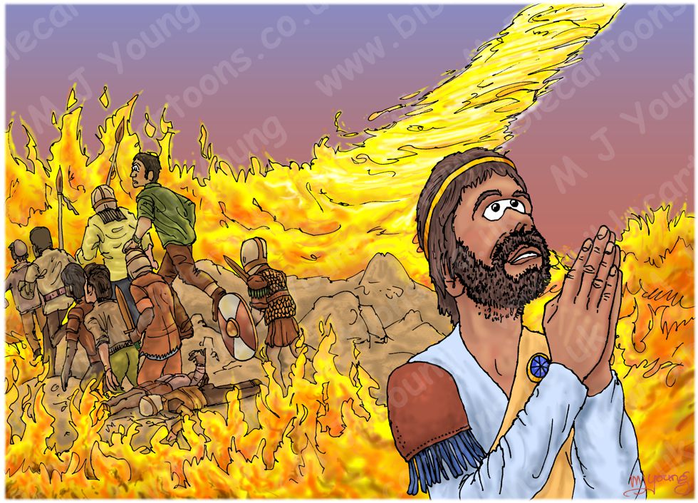 Psalm 21 - His fire will consume them | Bible Cartoons