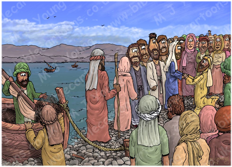 Mark 05 - Woman healed and girl resurrected - Scene 01 - Jarius pleads 980x706px col.jpg