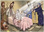 Mark 05 - Woman healed and girl resurrected - Scene 08 - Get up little girl 980x706px col.jpg