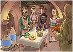 Luke 17 - Teachings about Forgiveness and Faith - Scene 04 - Servants serving their master 980x706px col.jpg