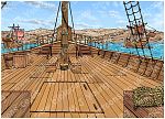 Acts 27 - Paul sails for Rome - Scene 02 - Leaving Israel - Background 980x706px col.jpg