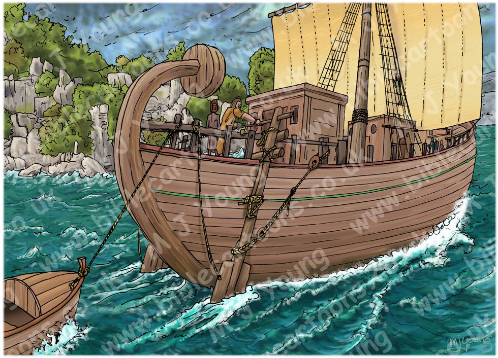 Acts 27 - Paul sails for Rome - Scene 05 - Alexandrian ship 980x706px col.jpg