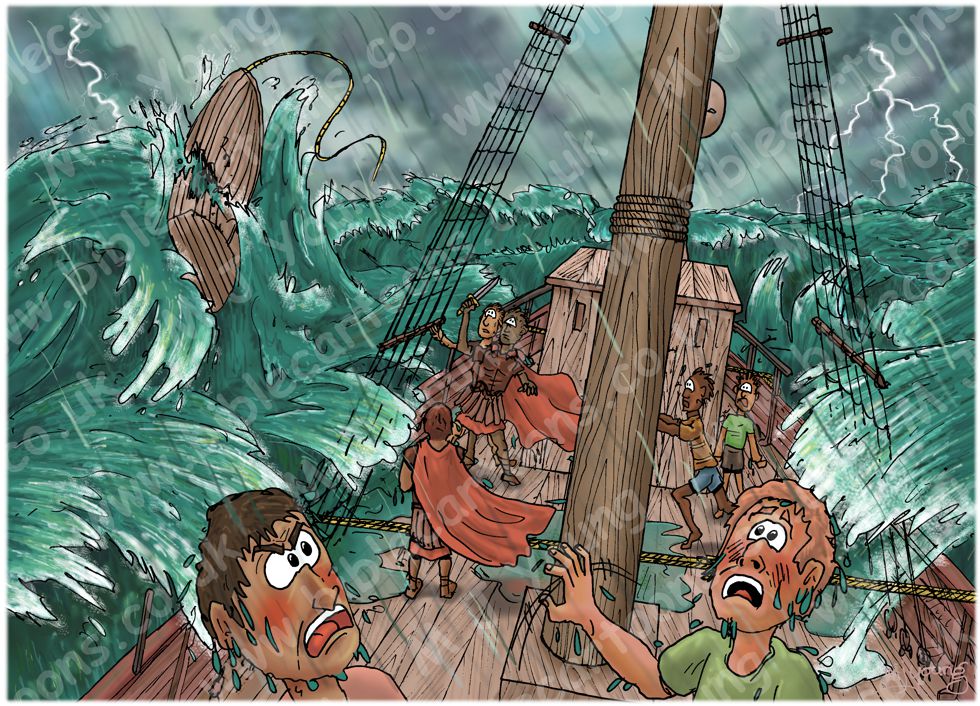 Acts 27 - Paul shipwrecked - Scene 02 - Lifeboat cut loose