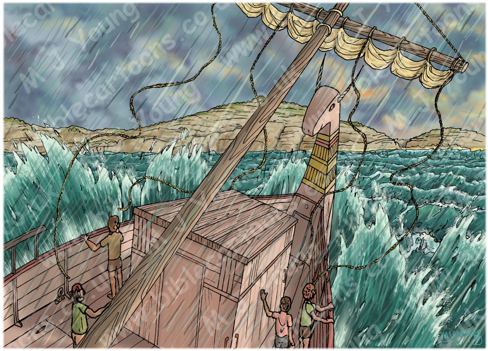 Acts 27 - Paul shipwrecked - Scene 04 - Sandy hope