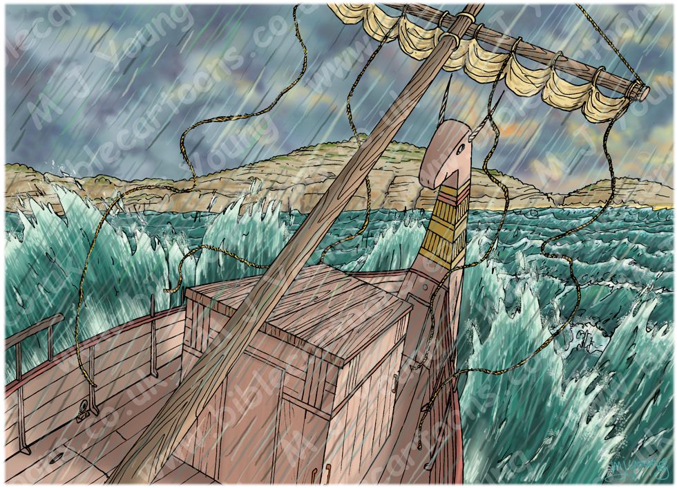 Acts 27 - Paul shipwrecked - Scene 04 - Sandy hope - Background