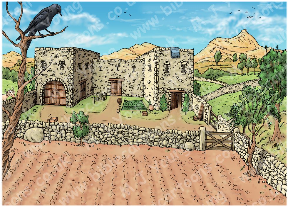 Matthew 13 - Parable of the weeds - Scene 01 - Good seed planted - Background