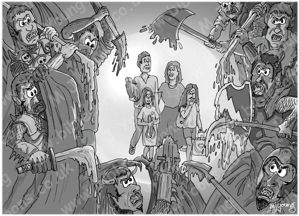 Isaiah 54v17 - No weapon forged against you will prevail - greyscale